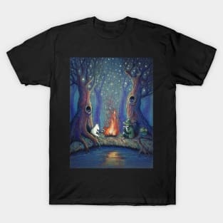 Campfire by river T-Shirt